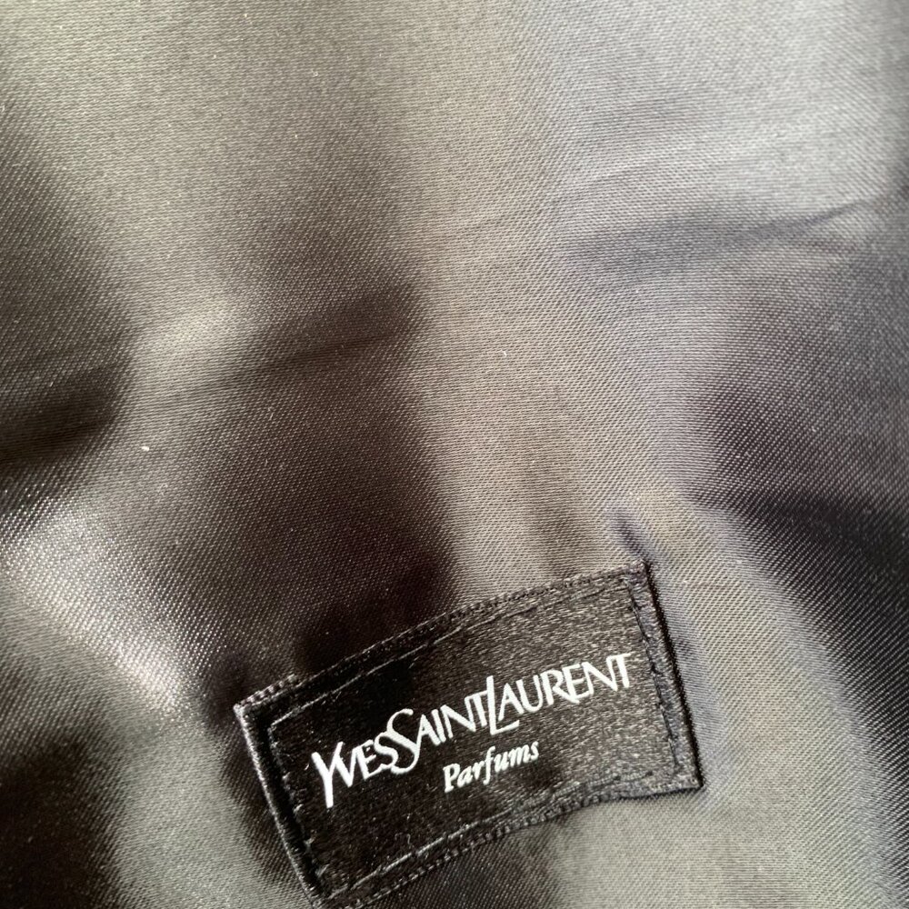 Yves Saint Laurent YSL Black Velvet Satin Evening Parfums Bag Clutch Cosmetic - Picture 5 of 9